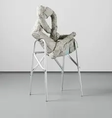 Justin Matherly, All excellent things are as difficult as they are rare (Champion sound), 2011, glass reinforced concrete, ambulatory equipment
