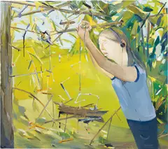 Q-Tip Sculptor by Dana Schutz, 2002, oil on canvas, sold Nov 2014