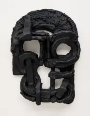 S-Mask II by Thomas Houseago, 2011, bronze, black patina, sold Nov 2014