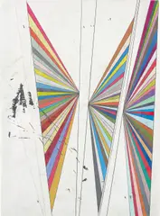 Mark Grotjahn, Untitled (Three Butterfly Wings), 2004, colored pencil on Strathmore 400 Bristol paper