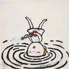 Yoshitomo Nara, Rock n' Roll Suicide, 1992, acrylic on canvas