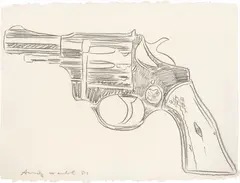 Gun by Andy Warhol, 1981, graphite on paper, sold Nov 2014