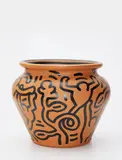 Keith Haring, Untitled, 1989, ink on terracotta vessel