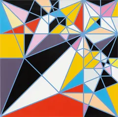 Mouse [Origami] by Sarah Morris, 2007, household gloss paint on canvas, sold Nov 2014