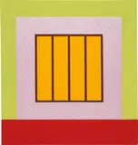 Peter Halley, Pink Prison, 2000, acrylic, Roll-a-Tex on canvas