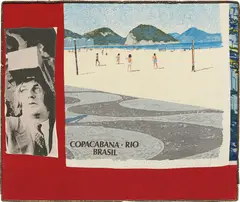 Copa und Ipa by Martin Kippenberger, 1986, silkscreen on collaged found fabric, in artist's cardboard frame, sold Nov 2014