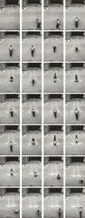 Robin Rhode, Untitled / Rings, 2005, black and white photographs on Plexiglas, in 28 parts