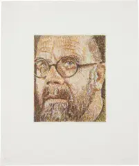 Chuck Close, Self-Portrait/Scribble/Etching, 2000, softground etching, in color