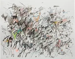 Untitled by Julie Mehretu, 2014, light spit bite, graphite, ink, watercolor on paper, sold Nov 2014