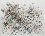 Untitled by Julie Mehretu, 2014, light spit bite, graphite, ink, watercolor on paper, sold Nov 2014