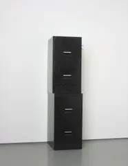 Kaz Oshiro, File Cabinets (black/black), 2011, acrylic on stretched canvas