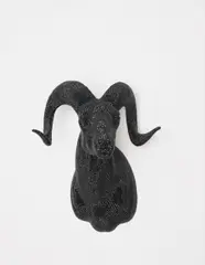 Marc Swanson, Untitled (Black Ram), 2009, polyurethane foam, crystals, adhesive