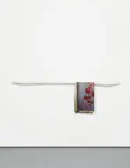 Objeto útil pero bonito by Orlando Francisco, 1992, oil on canvas, painted iron handrail, sold Nov 2014
