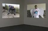 Javier Téllez, La hora del burro, 2002, two-channel video installation