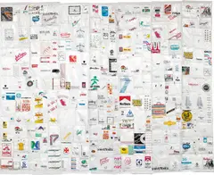Jac Leirner, Nomes (Names), 1989, found plastic bags and polyurethane foam
