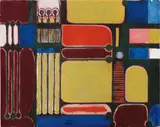 Roberto Diago, Multicolor Geometric, 1950, oil on paper mounted on board