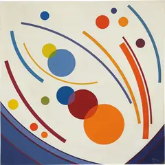 Juan Melé, Ritmos circulares No. 42, 1973, acrylic on canvas