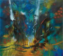 Carlos Jacanamijoy, Creciente, 2005, oil on canvas
