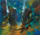 Carlos Jacanamijoy, Creciente, 2005, oil on canvas