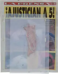 Francis Alÿs, Untitled, 2009, graphite and oil on vellum, adhesive tape and newspaper collage