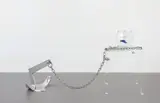 Anna Paola Protasio, Unbearable Lightness, 2011, glass bowl, water, Betta fish, polished stainless steel and Plexiglas