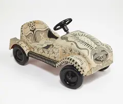 Betsabeé Romero, Untitled, 1998, ink and leather on found toy car