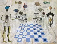 Carlos Estévez, Entropía del porvenir, 2008, oil and crayon on canvas