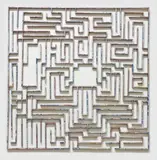 Máximo González, Sin título (Mini-laberinto), 2013, non-circulating Mexican pesos on MDF and foamcore