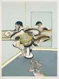 Francis Bacon, Figure Writing Reflected in Mirror, 1977, Lithograph in colors, on Arches paper, with full margins,