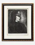 Jacqueline de profil à droite (Portrait of Jacqueline, Right Profile) by Pablo Picasso, 1958, Lithograph with wash and scraper, on Arches paper, with full margins, the third (final) state,, sold Apr 2014
