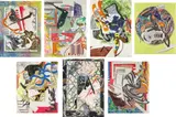 Frank Stella, Waves II, 1985-1989, The complete set of seven screenprints with lithograph and linocut in colors with hand-coloring, marbling and collage, on T.H. Saunders paper, the full sheet,