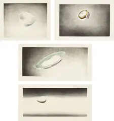 Domestic Tranquility by Ed Ruscha, 1974, The complete set of four lithographs in colors, on Arches Cover paper, with full margins,, offered Apr 2014