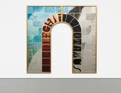 Vito Acconci, Building Blocks for a Doorway, 1983-85, Etching, photo-etching and aquatint in colors, on Arches cover paper, the full sheets (on two panels, shaped as issued),
