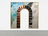 Vito Acconci, Building Blocks for a Doorway, 1983-85, Etching, photo-etching and aquatint in colors, on Arches cover paper, the full sheets (on two panels, shaped as issued),