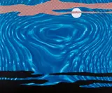 Roy Lichtenstein, Moonscape, from 11 Pop Artists, Volume I, 1965, Screenprint in colors, on blue Rowlux, the full sheet,