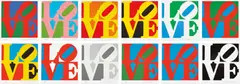 Robert Indiana, Book of Love Suite, 1996, The complete set of 12 screenprints in colours, on A.N.W. Crestwood Museum Edition paper, with full margins, with accompanying 12 poems,