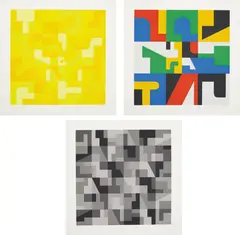 Norman Ives, BA-2; BA-3; and BA-5, 1970, Three screenprints in colors, on wove paper, with full margins,