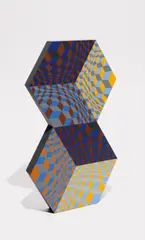 Kettes by Victor Vasarely, 1988, Wood multiple hand-painted in colors,, sold Apr 2014