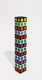 Victor Vasarely, NBC 35, circa 1970, Wood multiple with plastic collage in colors,