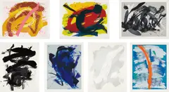 Untitled by Kazuo Shiraga, 1990, The complete set of seven screenprints in colors, on Rives BFK paper, with full margins,, sold Apr 2014