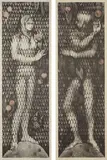 June Wayne, Eve tenteé; and Adam en attente, 1958, Two lithographs in colors, on laid paper, with full margins,