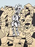 Jean Dubuffet, Territoire et paysan, 1975, Screenprint in colors, on Arches paper, the full sheet,