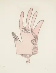 Man Ray, Untitled (Hand), 1972, Unique aquatint in rose and black, on Arches paper, with full margins,