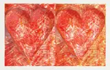Two Red Hearts by Jim Dine, 1993, Woodcut and photo-engraving in colors, on two sheets of Stonehenge paper joined (as issued), with full margins,, sold Apr 2014