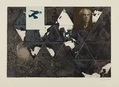 Ocean by Jasper Johns, 1996, Lithograph in colors, on Somerset paper, with full margins,, sold Apr 2014