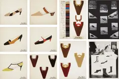 Fleming Joffe Shoes by Andy Warhol, circa 1962, Sample book, comprised of collage with leather, photograph and offset printed elements, some drawing and hand-coloring, , offered Apr 2014