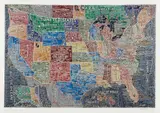 Paula Scher, The United States, 2007, Screenprint in colors, on Lana paper, with full margins,