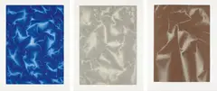 Tauba Auerbach, Plate Distortion I; II; and III, 2011, The complete series of three etchings with aquatint in colours, on Revere white and Kozo paper, with full margins,