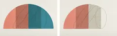 Semi Circle III; and IV by Robert Mangold, 1995, Two lithographs in colors, on Somerset paper, with full margins,, sold Apr 2014