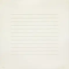 Untitled by Agnes Martin, 1973, Screenprint in gray, on Japanese rag paper, with full margins,, sold Apr 2014